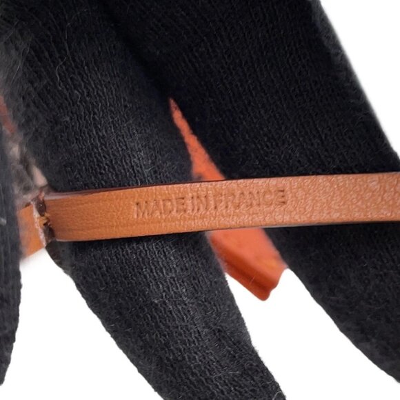 HERMES SacOrange Bag Charm Lambskin Feu/Gold - Picture 8 of 9